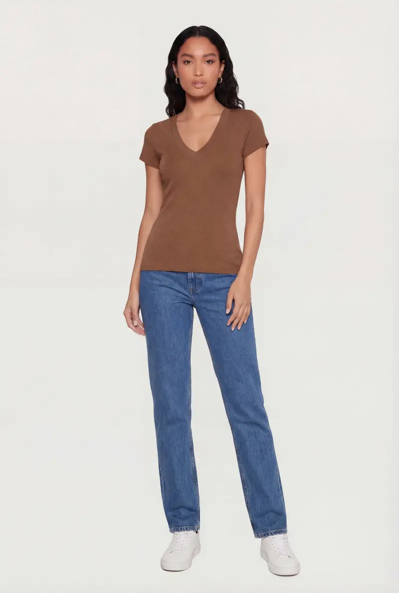 Modern V-Neck Short Sleeve Basic 1