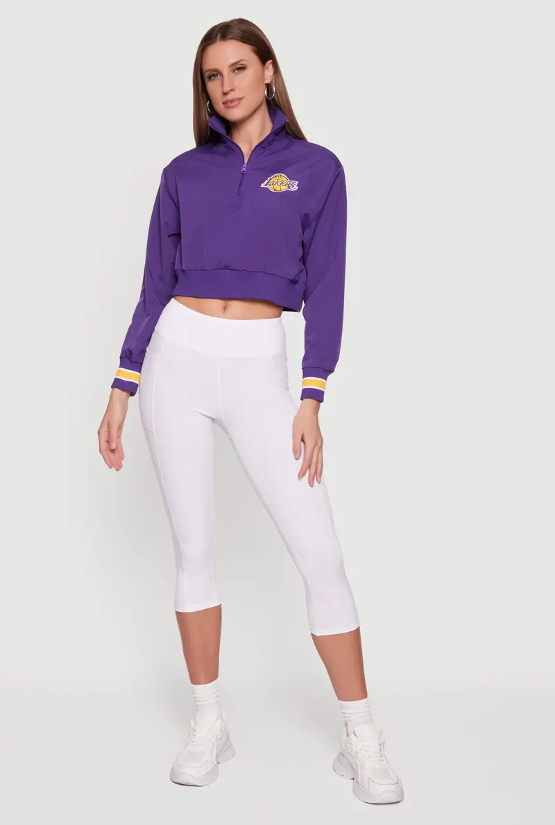 Nba Los Angeles Lakers Cropped Quarter-Zip Windbreaker 1