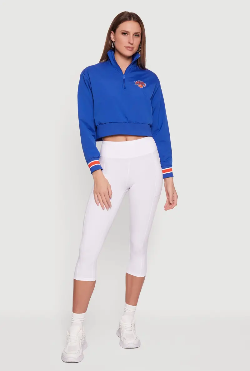 Nba New York Knicks Cropped Pullover Hoodie 1