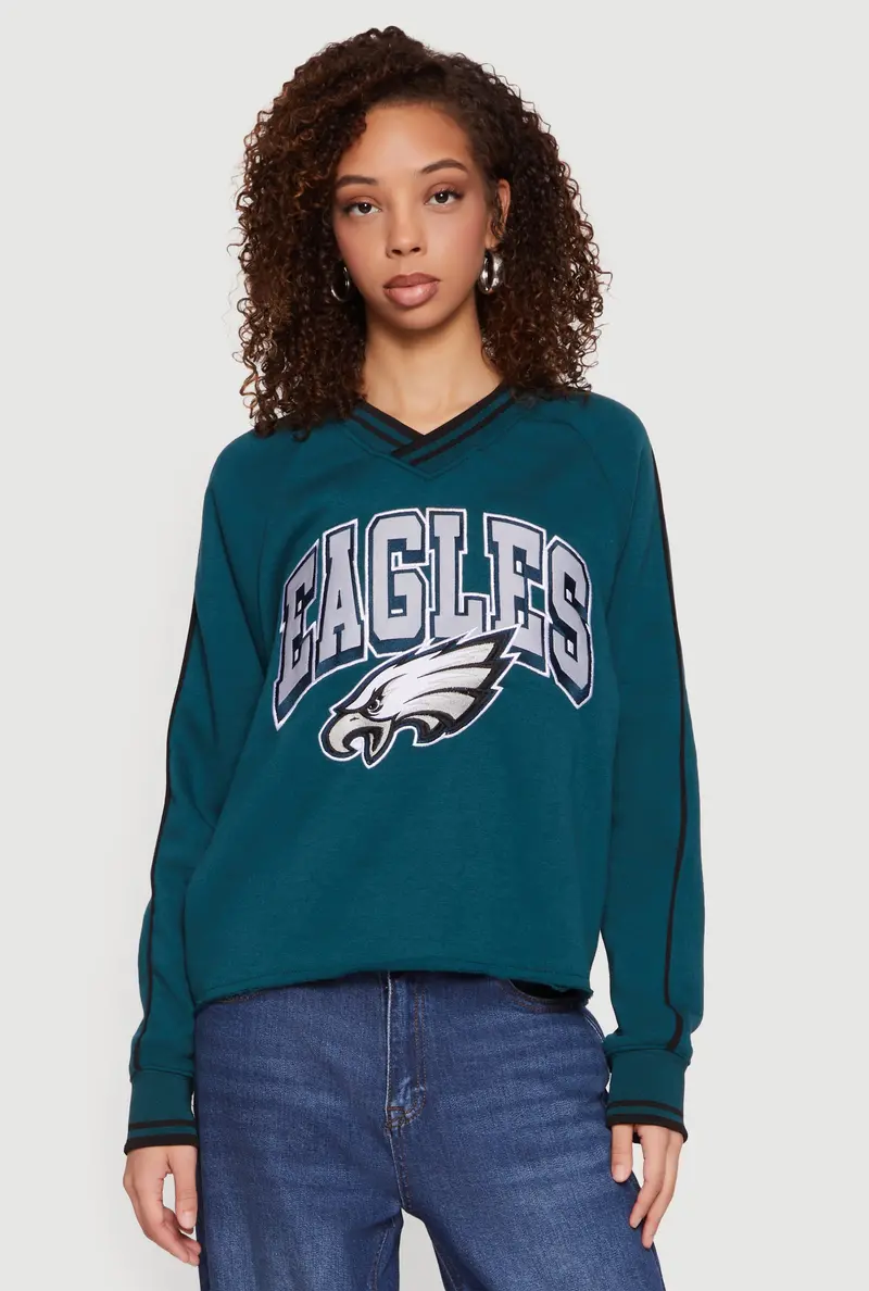 Nfl Philadelphia Eagles Raw-Hem Graphic Sweatshirt 1