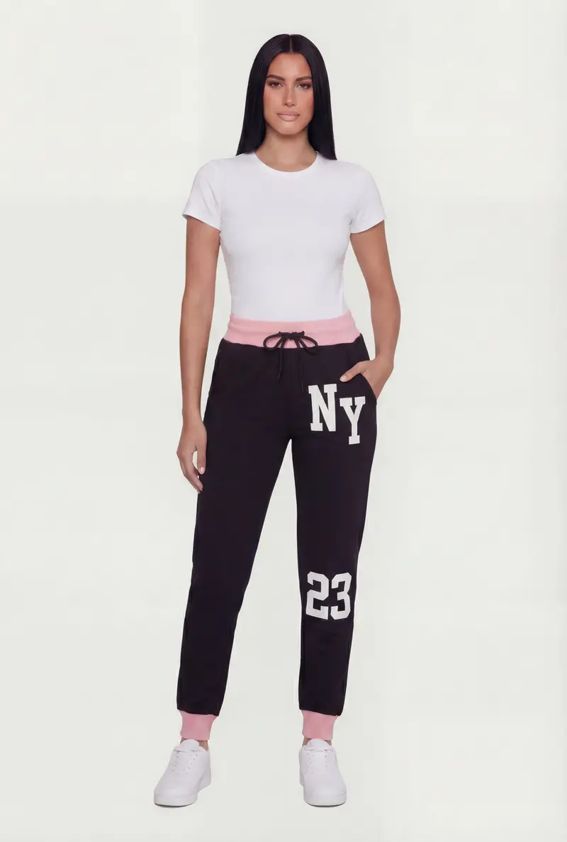 Ny23 Graphic Joggers With Drawstring Waist 1