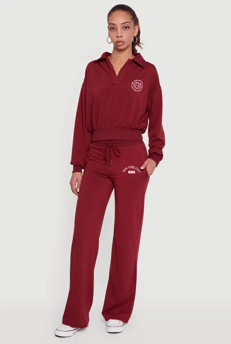 Nyc-Themed Graphic Sweatpants With High-Rise Waist 1