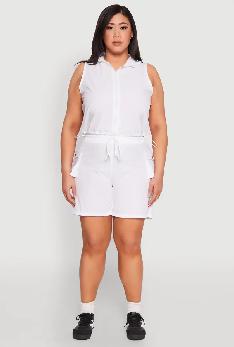 Nylon Drawstring Cargo Shorts – Plus Size 1