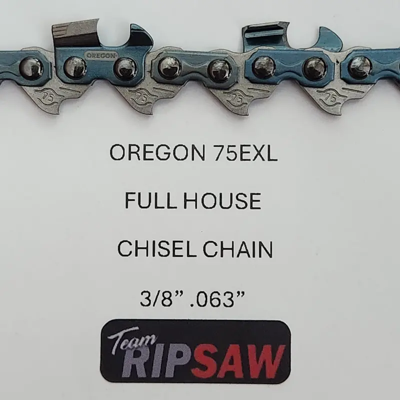 Oregon 75Exl Chisel-Cut Chainsaw Chain – 3/8" Pitch, .063" Gauge (2-Pack) 1