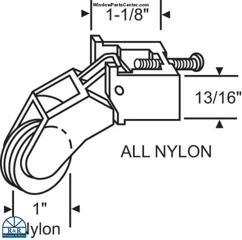 Peachtree Nylon-Wheel Screen Door Roller 1