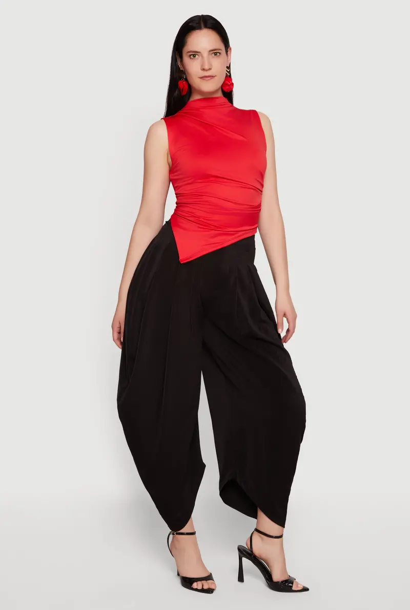 Pleated Harem Cut Dress Pants 1