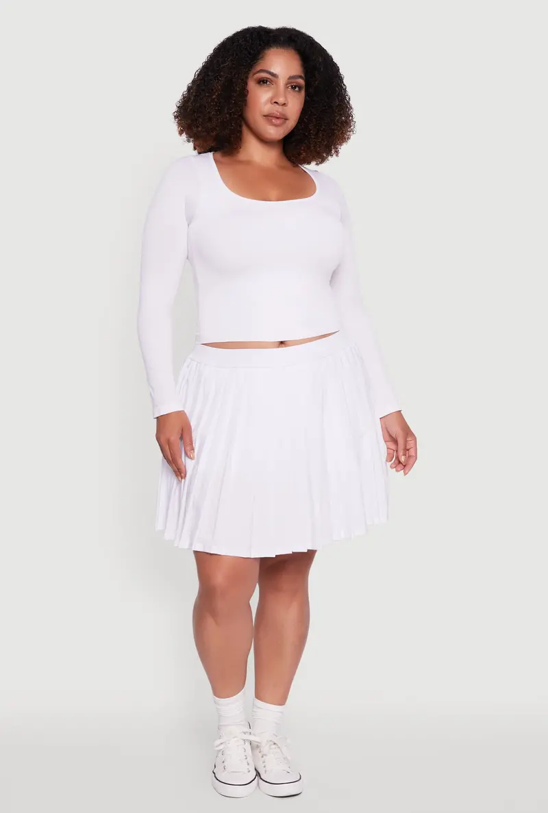 Pleated High-Waisted Tennis Skirt – Plus Size 1