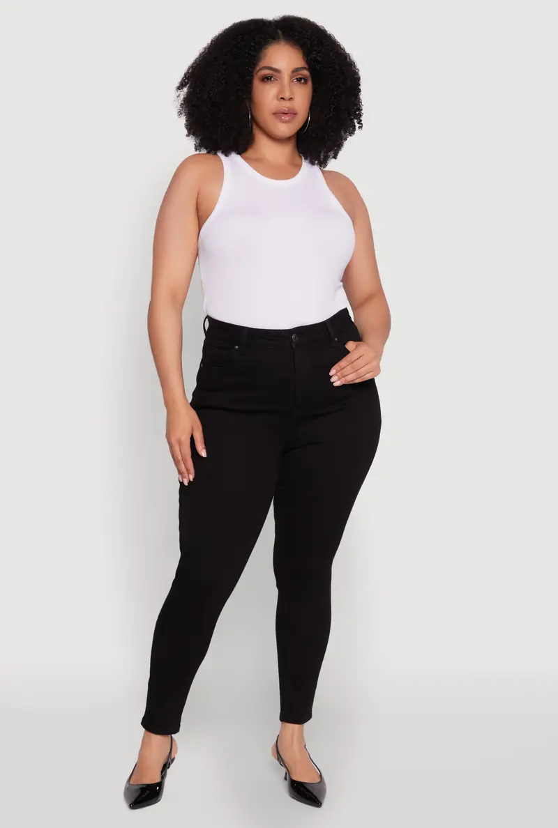 Plus Size Chic High-Waisted Skinny Denim 1