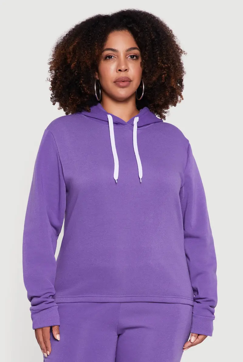 Plus Size Cozy Fleece Pullover Hoodie 1