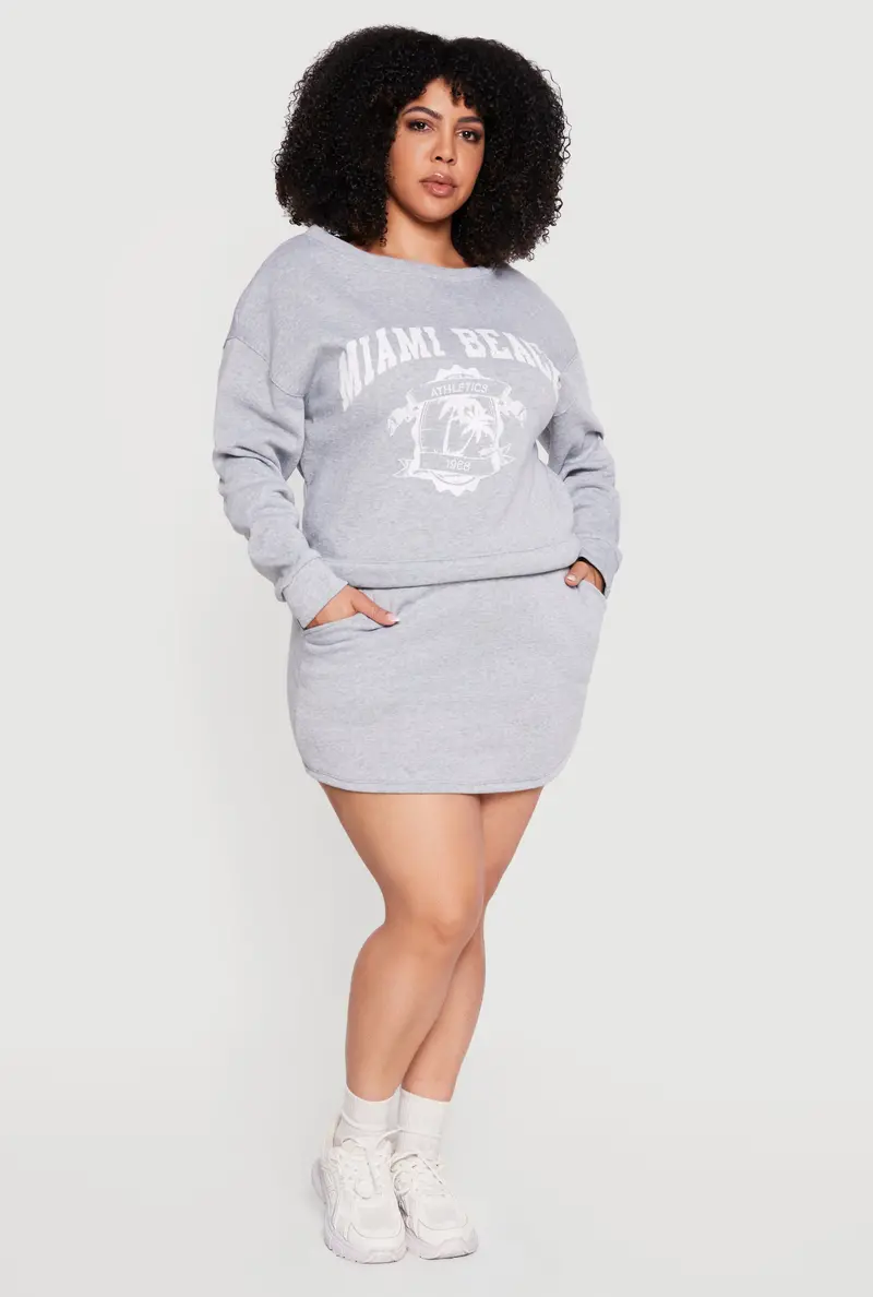 Plus Size Fleece-Lined Pencil Skirt With Built-In Shorts 1