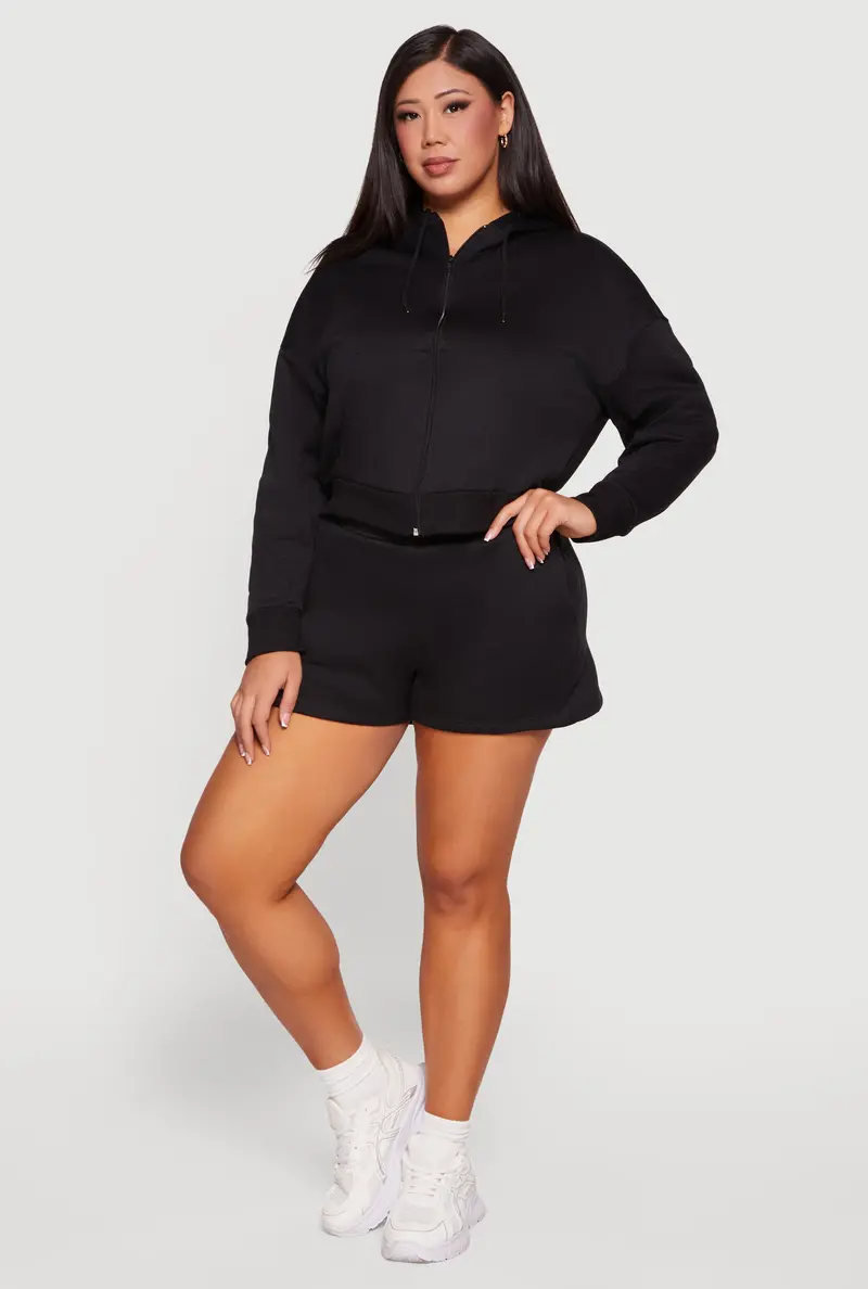 Plus Size Fleece Sweatshorts – Relaxed Fit With Functional Side Pockets 1
