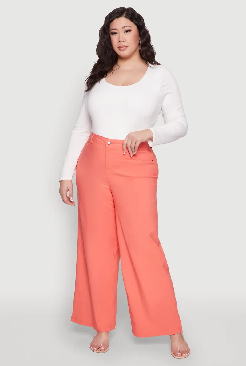 Plus Size Hyperstretch Wide-Leg Lounge Pants 1
