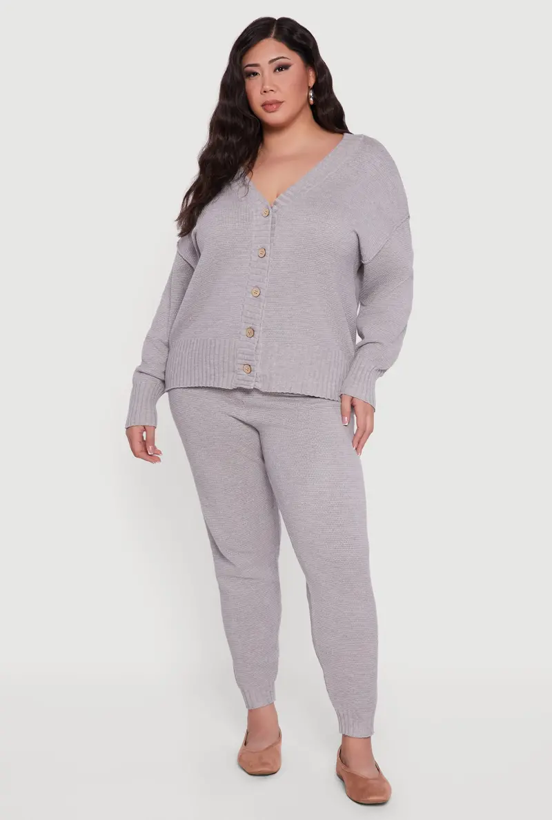Plus Size Knit High-Waist Joggers 1