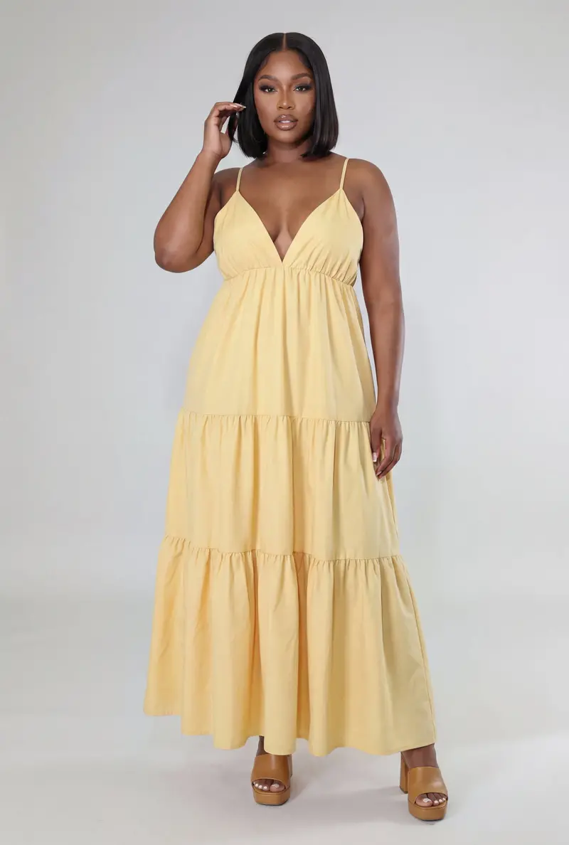 Plus Size Ruffled Tiered Flowy Maxi Dress 1