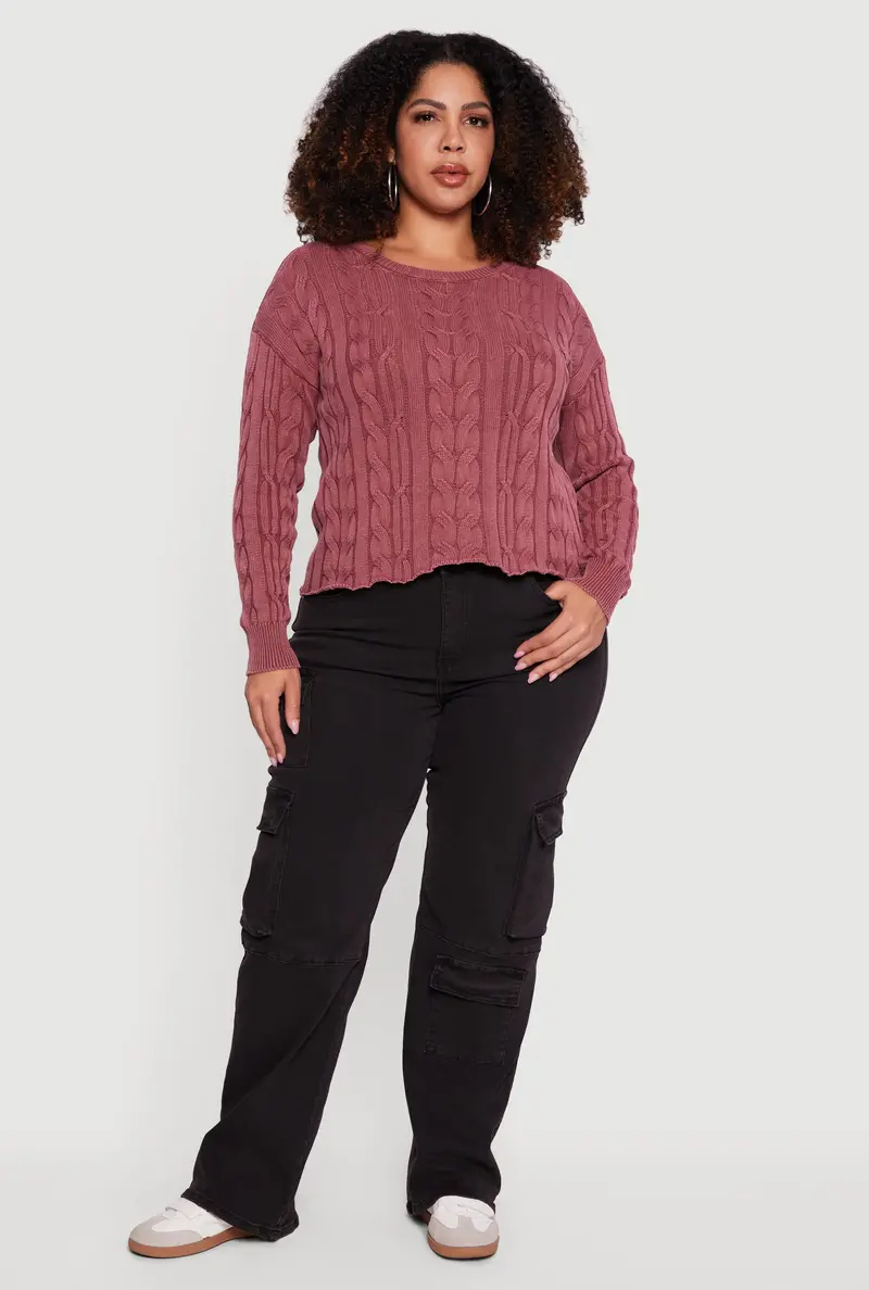 Plus Size Solid Straight Leg Utility Jeans – Vip Collection 1
