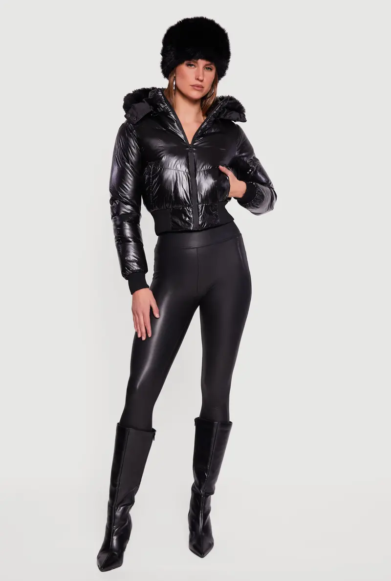 Puffer Jacket With Detachable Faux Fur Hood – All-Season Warmth 1