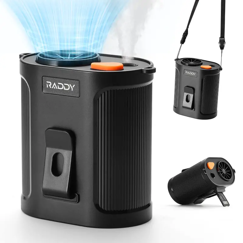 Raddy Cf6 Wearable Waist Fan — 14,500 Rpm Airflow, 5-Speed Settings, 4000Mah Rechargeable Battery 1