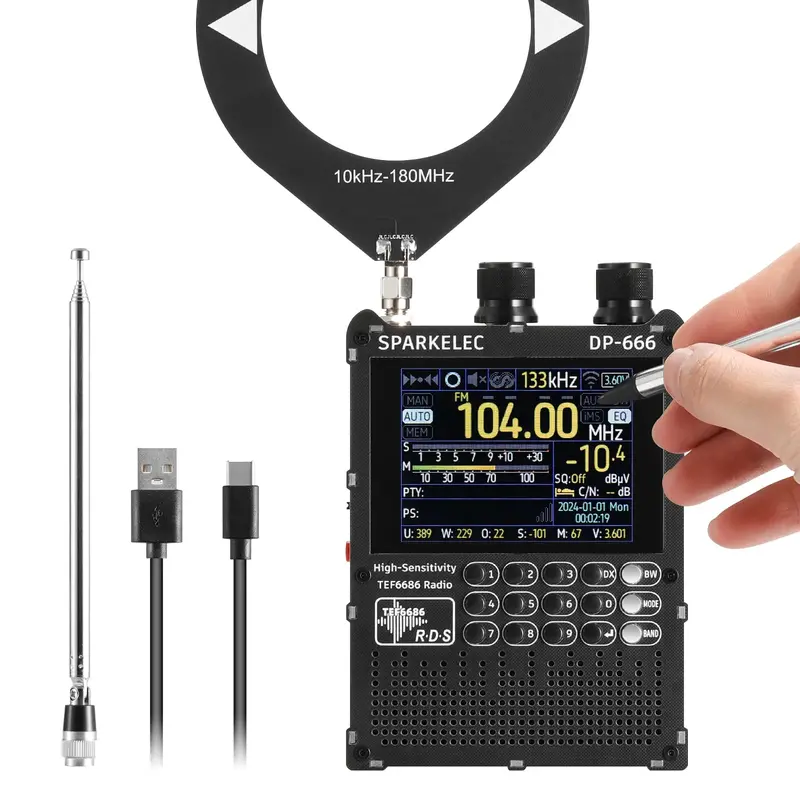 Raddy Dp-666 Full-Band Dsp Radio – Tef6686 Tuner, Touchscreen & Long-Lasting 5000Mah Power 1