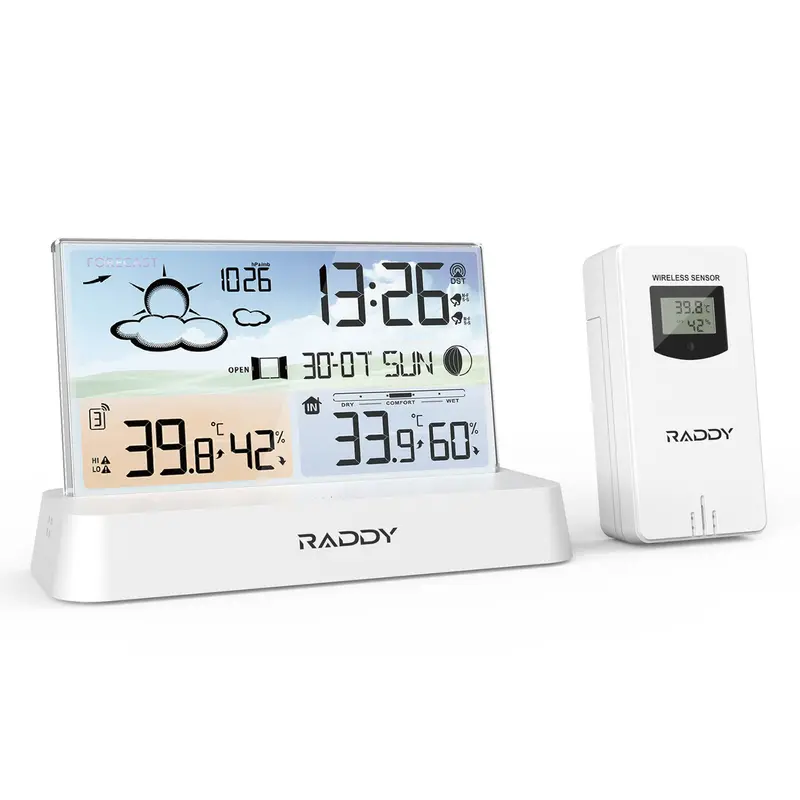 Raddy Dt6 Digital Weather Station – Temperature & Humidity Monitor With Dual Alarm Clock & Adjustable Backlight 2