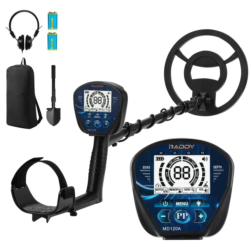 Raddy Md120A Professional Metal Detector – 10-Inch Waterproof Coil, Lcd Display & Gold-Detection Modes 1