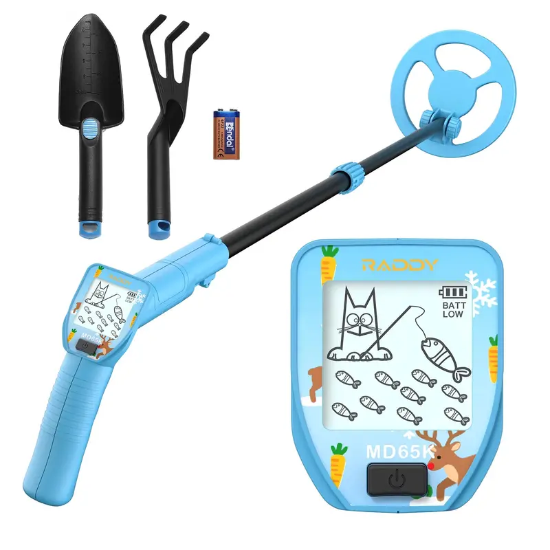 Raddy Md65K Kids' Metal Detector — Ipx7 Waterproof, 6.5" Search Coil, Fun Lcd Interface, Adjustable Stem & Lightweight Design For Young Explorers 1
