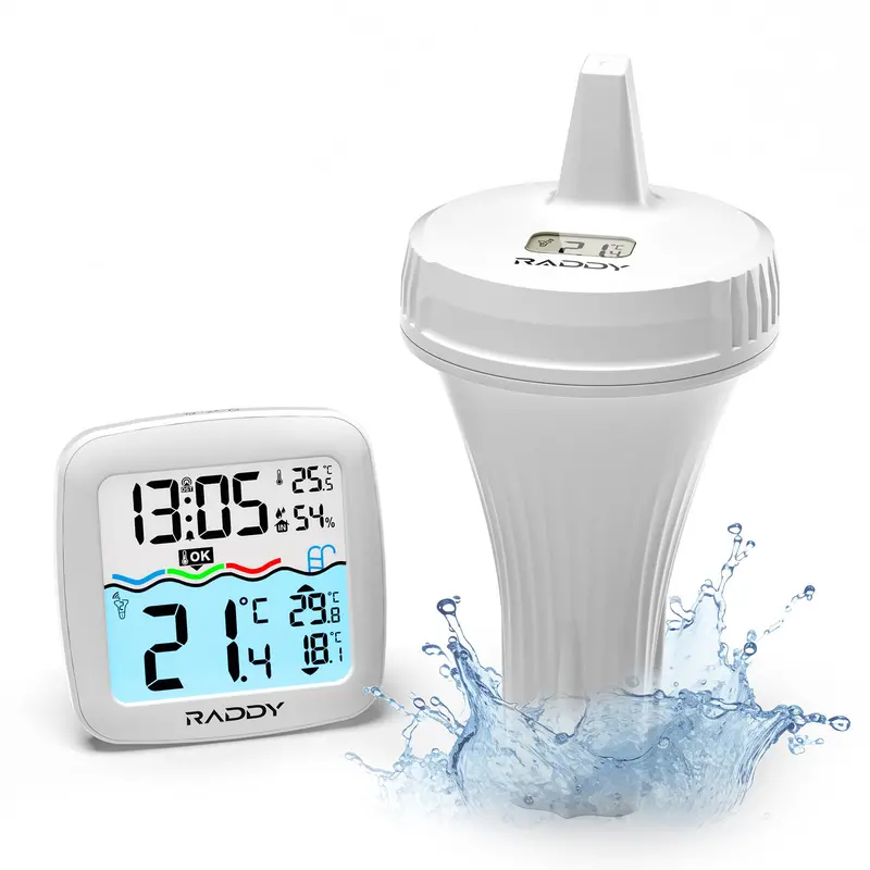 Raddy Pt-2 Wireless Pool & Spa Thermometer – Ipx7 Waterproof, Comfort-Level Indicator, Alarm Clock Function 1