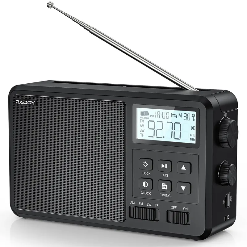 Raddy Rf206 Compact Shortwave Receiver – Fm/Am/Sw, 8W Speaker, Lcd Screen, Bluetooth 5.0, Media Playback 1