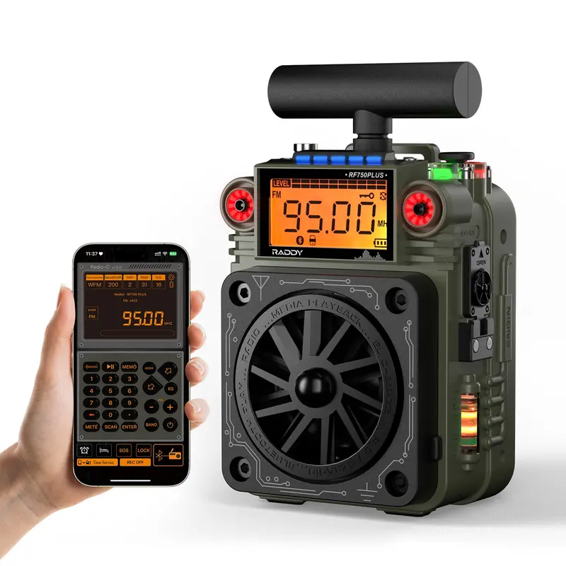 Raddy Rf750 Plus Mini Shortwave Radio – Am/Fm/Sw Reception, App Control, 297 Presets, Sos Alarm, And Noaa Support 1