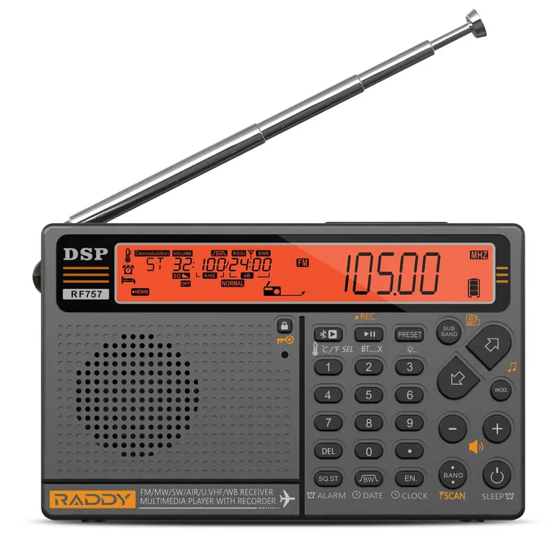 Raddy Rf757 Multi-Band Shortwave Receiver With App Control, Bluetooth 5.0, And 1000 Memory Channels 1