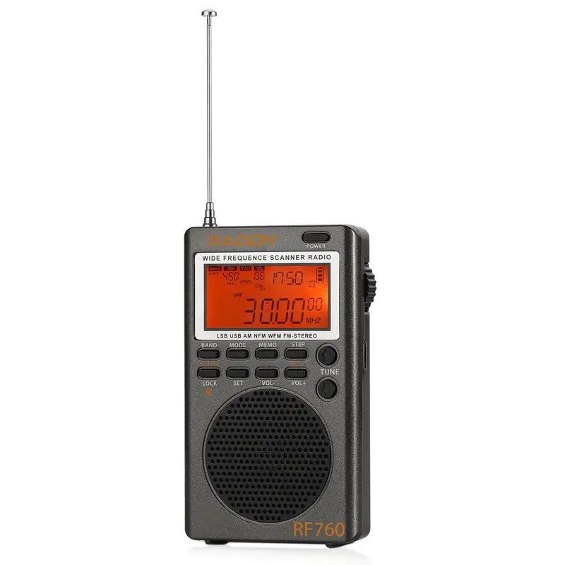 Raddy Rf760 Full-Band Ssb Shortwave Receiver – Covers Am/Fm/Sw/Cb/Vhf/Uhf/Air/Marine Bands, Noaa Alerts & Built-In Rechargeable Battery 1