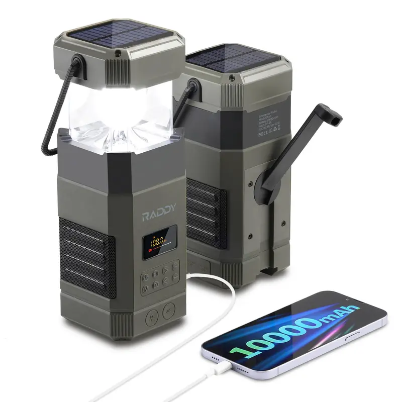 Raddy Sl10 All-In-One Emergency Radio – 10000Mah Solar + Hand-Crank Power, Ipx6 Waterproof, Am/Fm/Noaa & Bluetooth Speaker 1