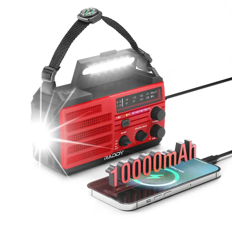 Raddy Sw10 Multi-Function Emergency Radio – 10000Mah Power Bank, Am/Fm/Noaa, Flashlight, Sos, Compass & Weather Alerts 1