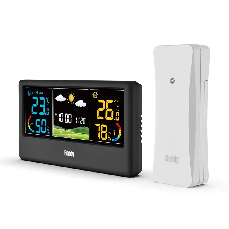 Raddy Wf-55C Wireless Color Weather Station — Forecast, Indoor/Outdoor Temp & Humidity Monitoring 1