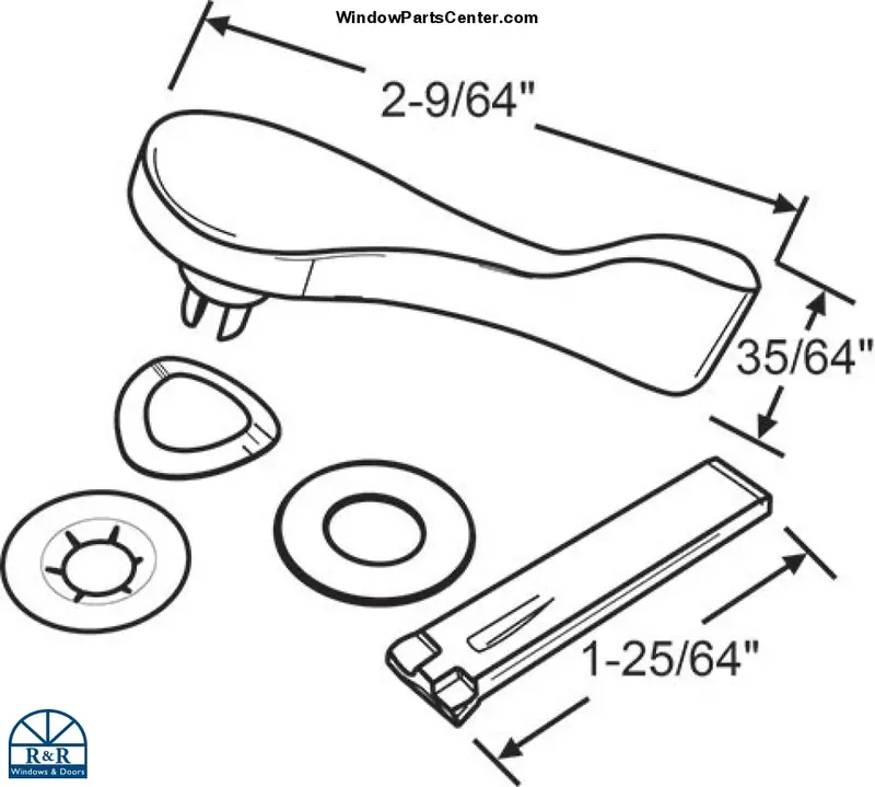 S3019 Amesbury Truth Patio Door Thumb Turn Replacement Kit With Full-Tail Spindle 1