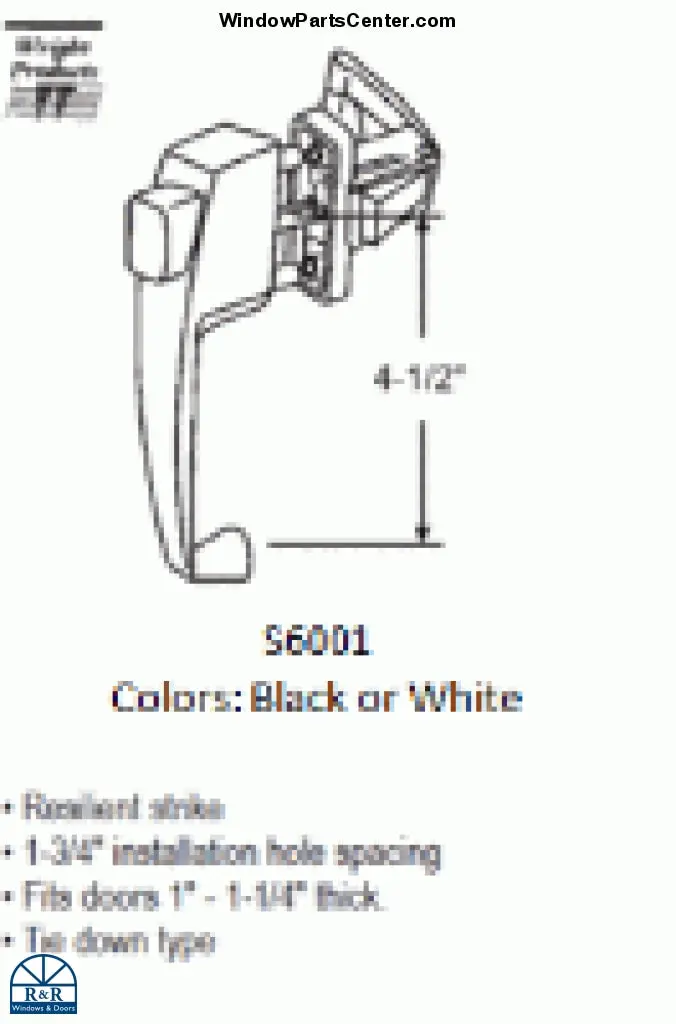 S6001 Tie-Down Style Screen Door Handle 1