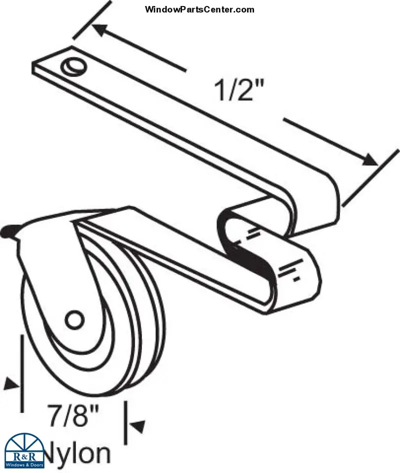 S6004 7/8-Inch Nylon Patio Screen Door Roller Assembly 1