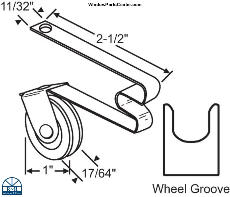 S6005 1-Inch Nylon Patio Screen Door Roller Kit 1