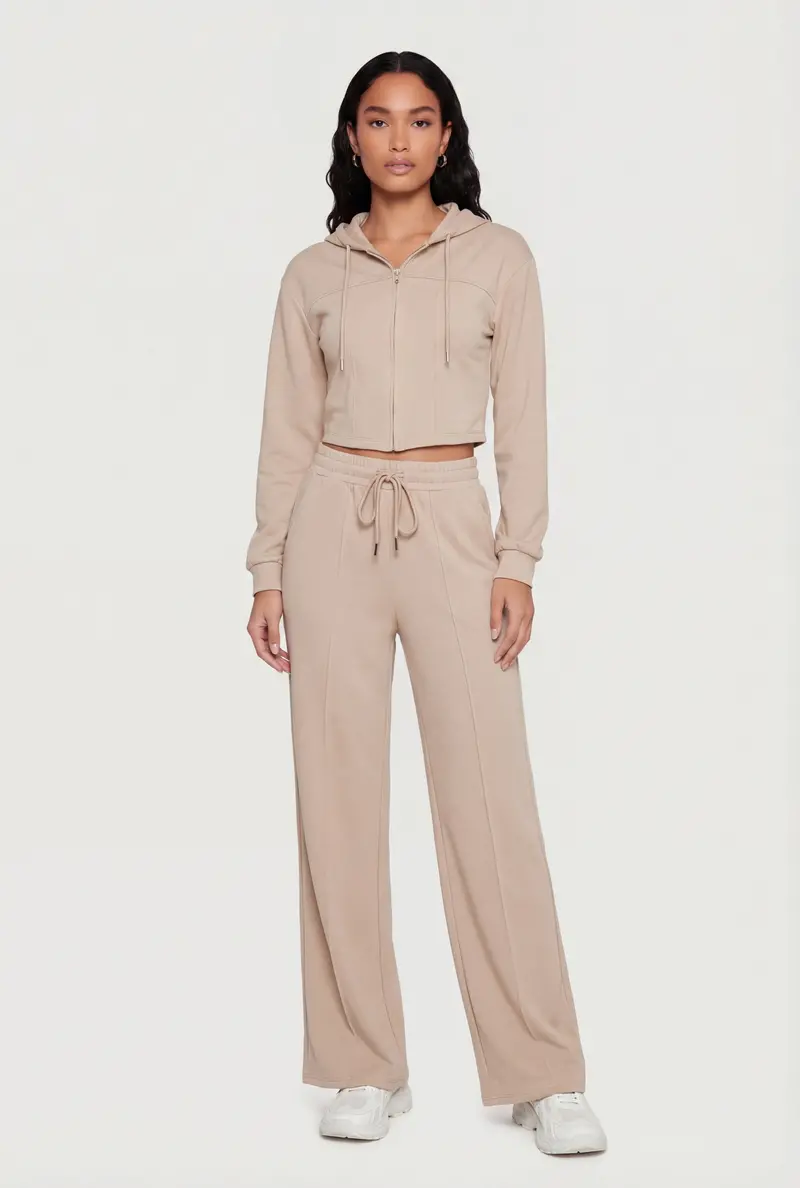 Scuba Drawstring-Waist Sweatpants With Pintuck Detail 1