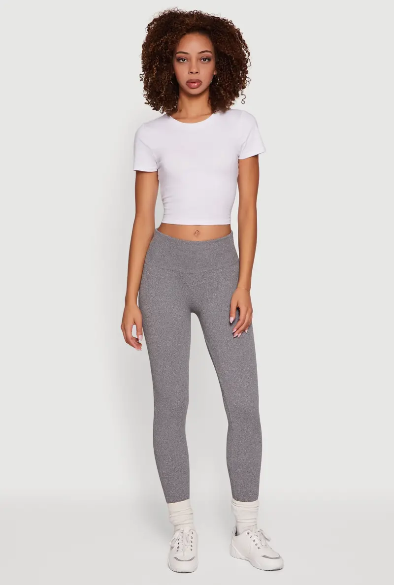 Seamless High-Waisted Ribbed Leggings 1