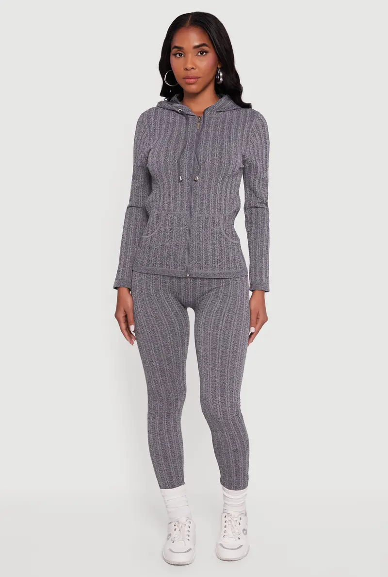 Seamless Textured Knit High-Waisted Leggings 1