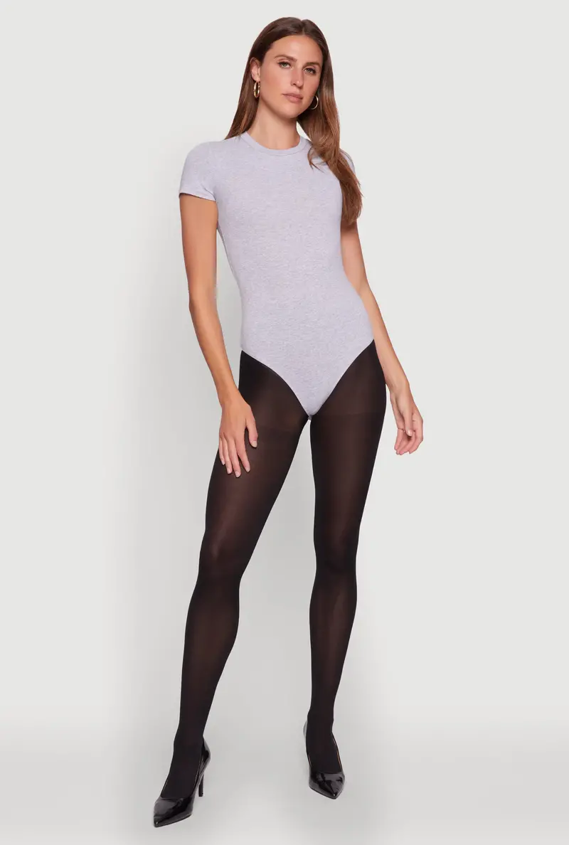Short Sleeve Crew Neck Bodysuit 1