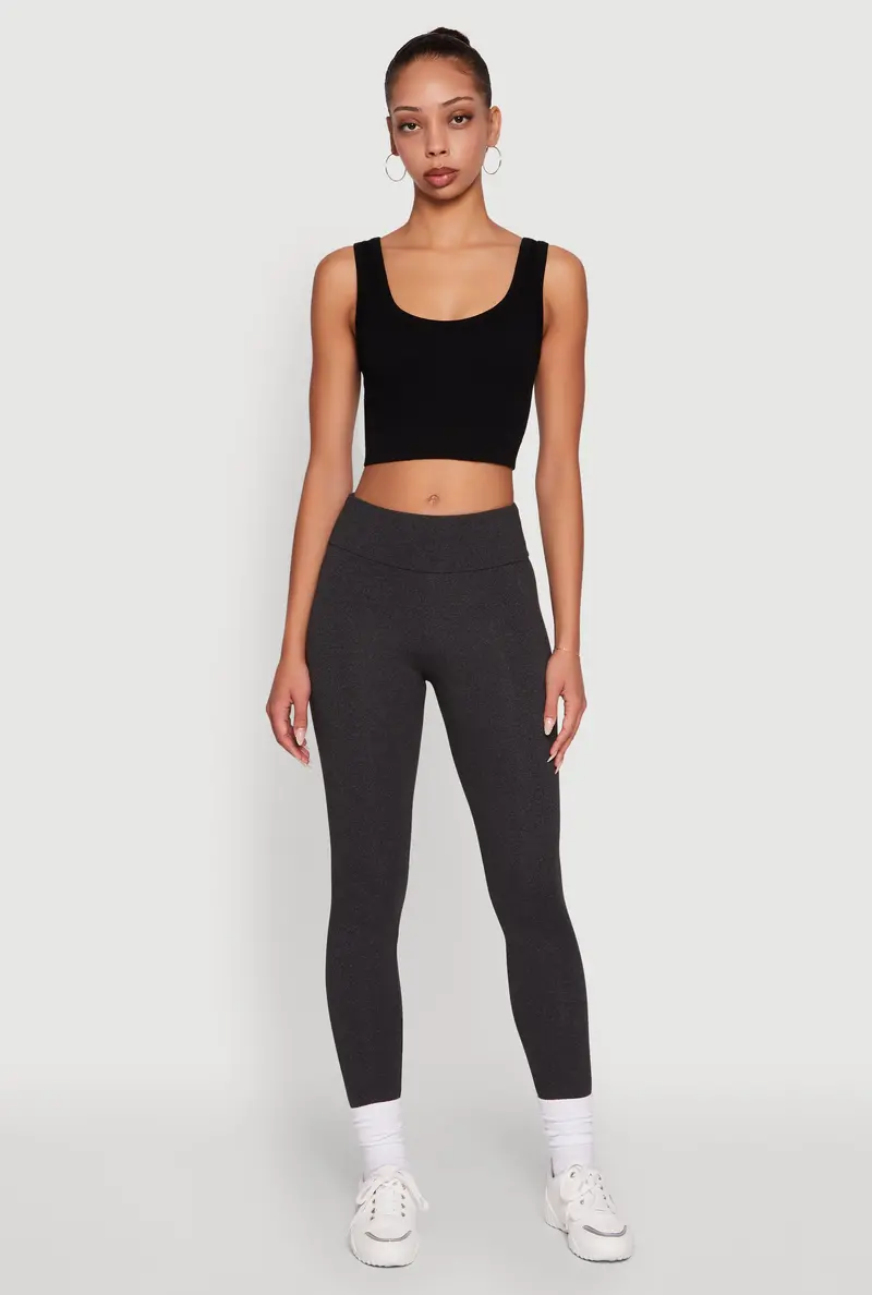 Soft Brushed Knit Leggings – High-Waisted Comfort Fit 1