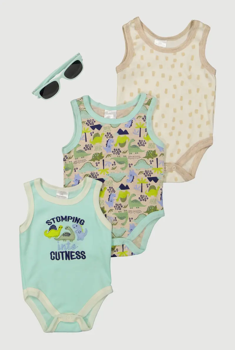 Stomping Into Cuteness Bodysuit Set For Baby Boys (0–9 Months) 1