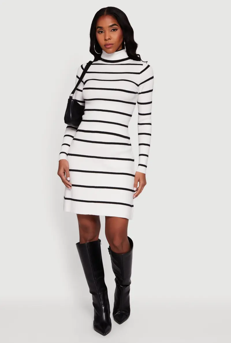 Striped Knitted Pencil Skirt 1