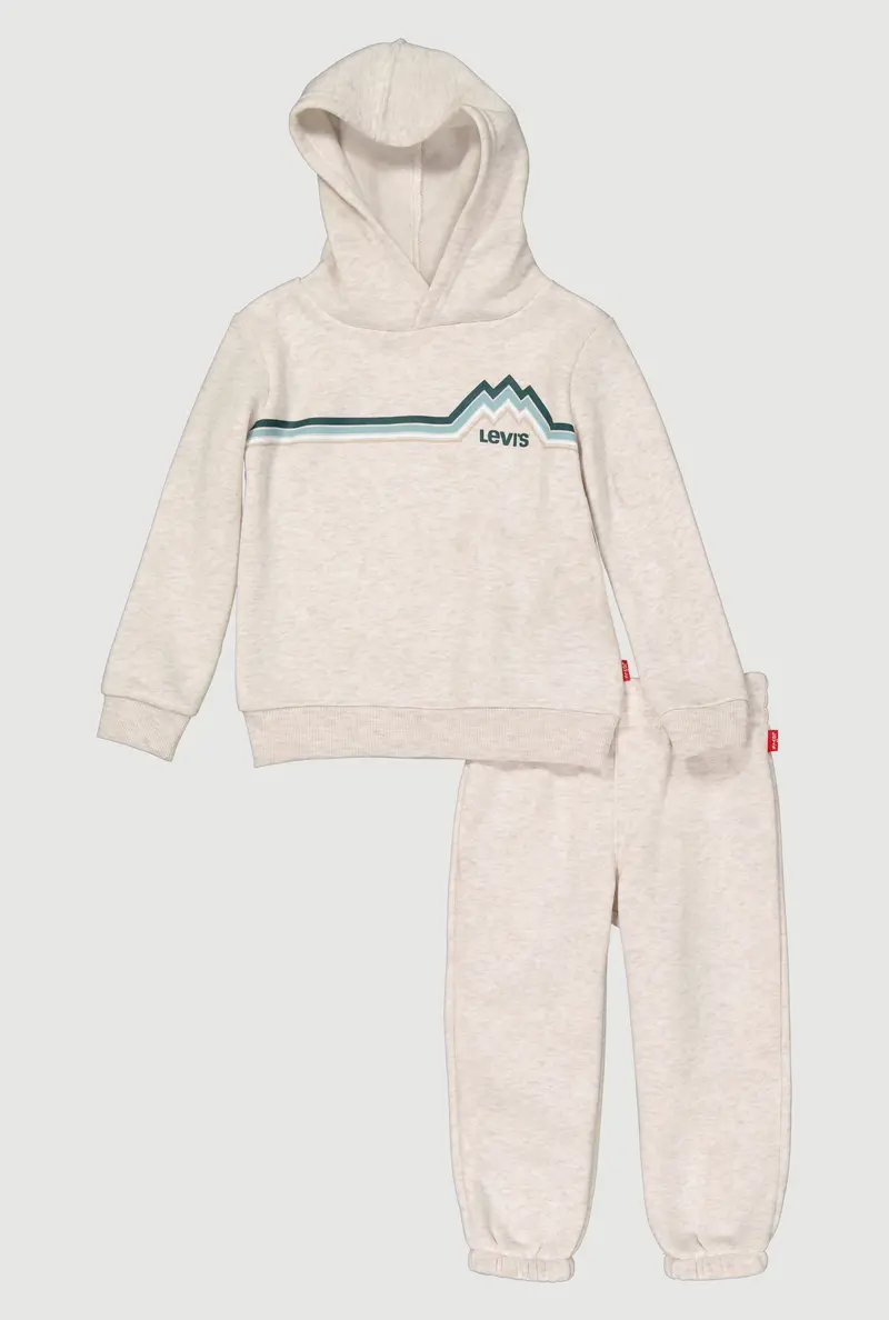 Striped Levi’S® Print Sweatshirt & Sweatpants Set For Toddler Boys 1