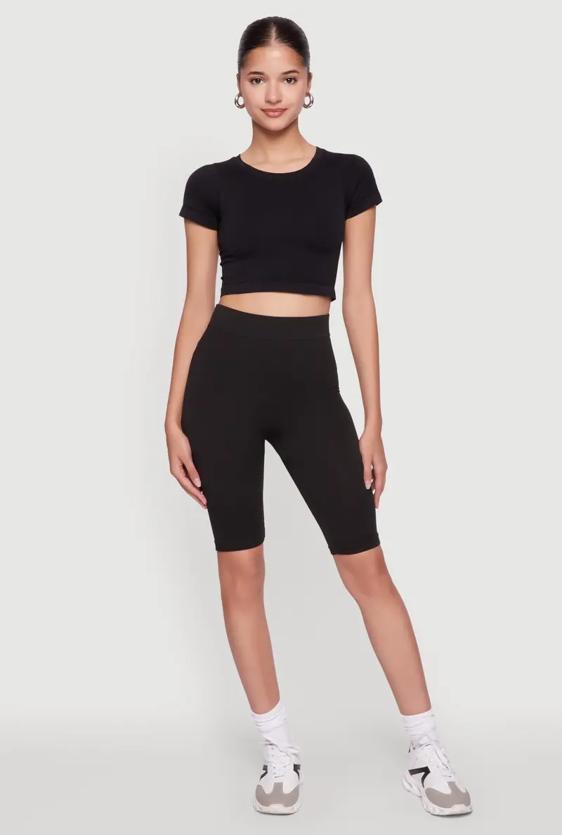 Stylish High-Waisted 9-Inch Seamless Biker Shorts 1