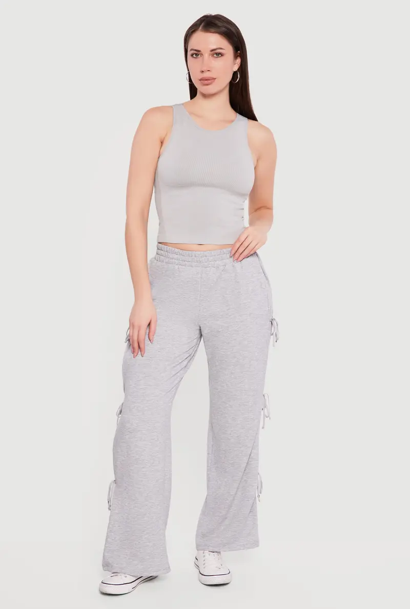 Sweatpant-Style Bottoms With Bow-Tie Side Accents 1