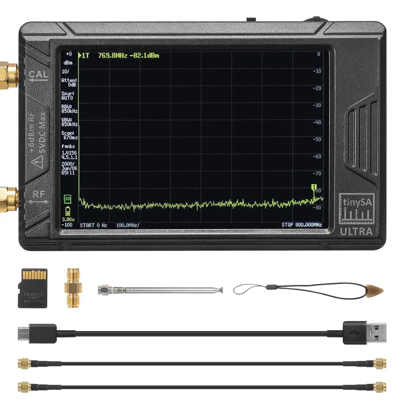 Tinysa Ultra Spectrum Analyzer — 100 Khz To 5.3 Ghz, 4-Inch Touchscreen, 3000Mah Battery 1