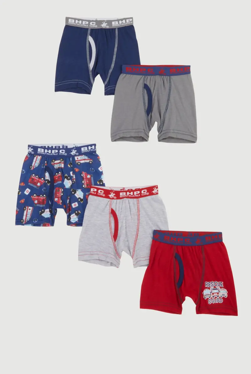 Toddler Boys' Rescue Squad Themed Boxer Briefs – 5-Pack Hero Style 1