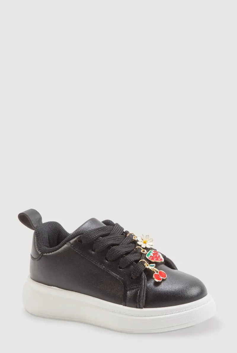 Toddler Girls' Platform Sneakers With Decorative Charms 1
